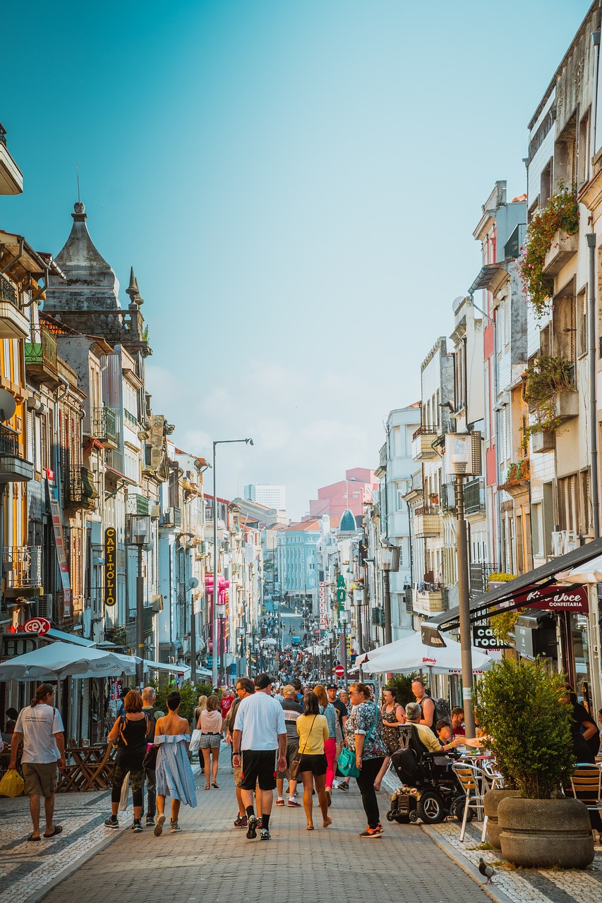 city, shopping street, shopping center